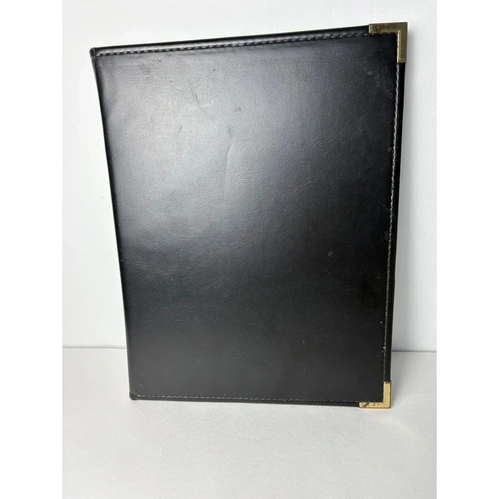 Stafford Black Leather Portfolio Organizer‎ Business Document Holder Made in USA